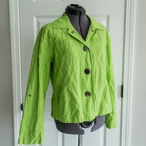 Chico’s lightweight jacket in neon green size M